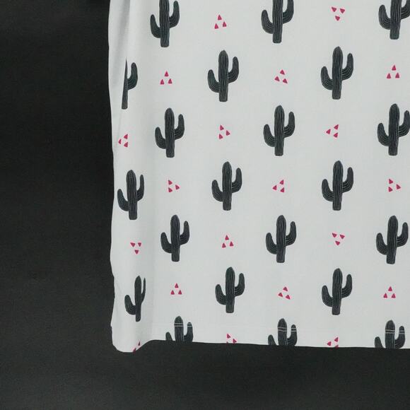 Bad Birdie Shirt Mens Large White Cactus Print Polo Golf Performance Stretch - Picture 7 of 15